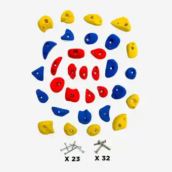 Decathlon 33 prises escalade enfant - pack les kids - avec visserie - offre