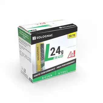 Cartouche l100 24g haute pression calibre 20/70 bille acier n°4x25