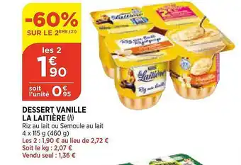 Bi1 Dessert Vanille La Laitière Nestlé offre