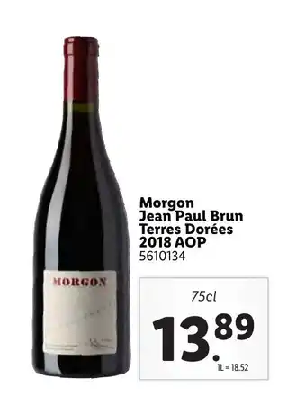 Lidl Morgon Jean Paul Brun Terres Dorees 2018 AOP offre