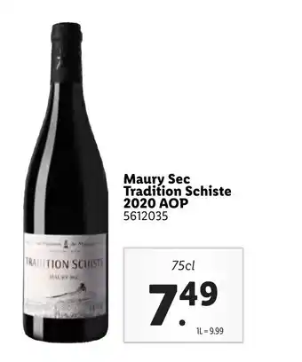 Lidl Maury Sec Tradition Schiste 2020 AOP offre