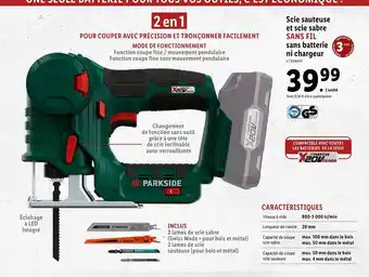 Lidl Scie Sauteuse Et Scie Sabre Sans Fil Sans Batterie Ni Chargeur offre