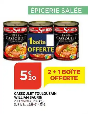 Bi1 Cassoulet Toulousain William Saurin offre
