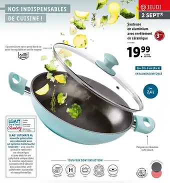 Lidl Sauteuse En Aluminium Avec Revetement En Cèramique offre
