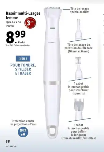 Lidl Rasoir Multi-Usages Femme offre