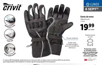 Lidl Gants De Moto offre