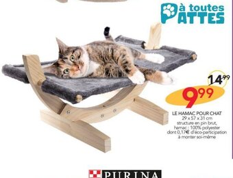 Stokomani LE HAMAC POUR CHAT 29 x 57 x 31 cm offre