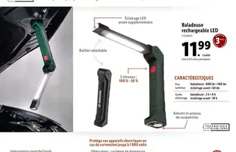 Lidl Baladeuse Rechargeable LED offre