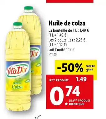 Lidl Huile De Colza offre