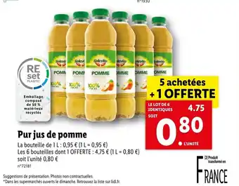 Lidl Pur Jus De Pomme offre