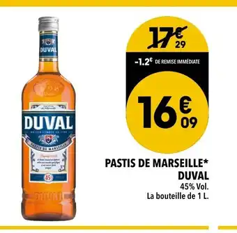 Supeco Pastis De Marseille* Duval offre