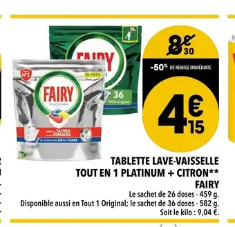 Supeco Tablette Lave-Vaissselle Tout En 1 Platinum + Citron offre
