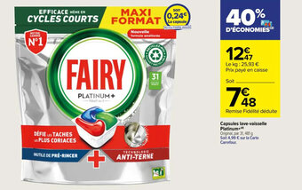 Carrefour Capsules lave-vaisselle Platinum+() offre