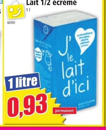 Norma Lait 1/2 écrémé offre