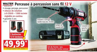 Norma WALTER Perceuse à percussion sans fil 12 V offre