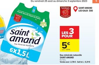 Carrefour Market Eau minérale naturelle SAINT-AMAND offre