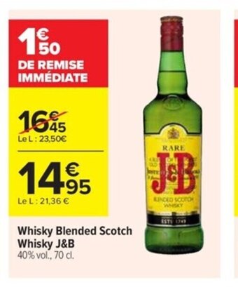 Carrefour Market Whisky Blended Scotch Whisky J&B 40% vol., 70 cl. offre