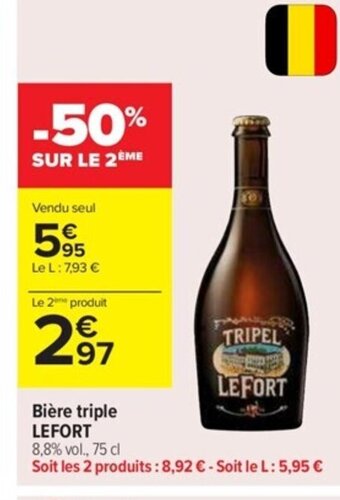 Carrefour Market Bière triple LEFORT offre