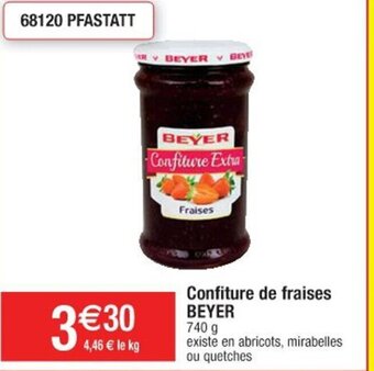 Cora x Carrefour Confiture de fraises BEYER 740 g offre