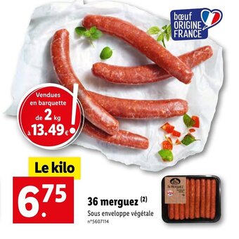 Lidl 36 merguez (²) offre