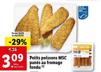 Lidl Petits poissons MSC panés au fromage fondu (2) offre