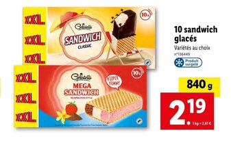 Lidl 10 sandwich glacés offre
