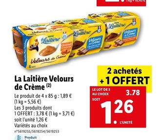Lidl La Laitière Velours de Crème (²) offre