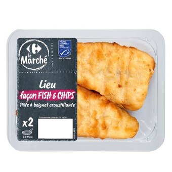 Carrefour Market 2 filets de lieu noir façon fish & chips msc carrefour le marché offre