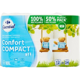 Carrefour Market Carrefour essential papier toilette compact blanc offre