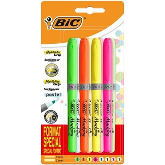 Carrefour Market Bic 8 surligneurs highlighter grip offre