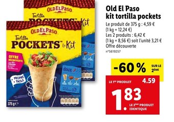 Lidl Old El Paso kit tortilla pockets offre