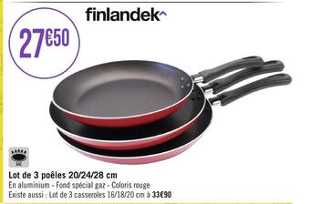 Casino Supermarchés Finlandek lot de 3 poêles 20/24/28 cm offre