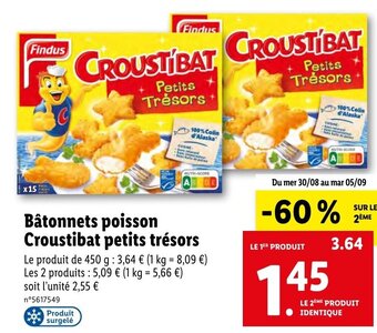 Lidl Bâtonnets poisson Croustibat petits trésors offre