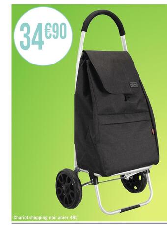 Chariot shopping noir acier 48l