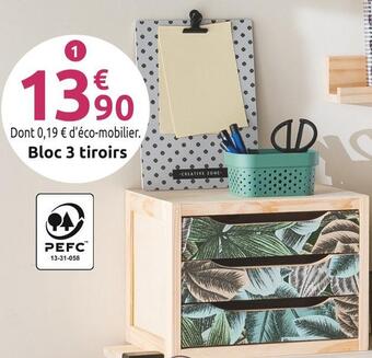 Mr Bricolage Bloc de rangement 3 tiroirs offre