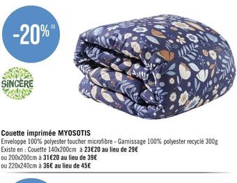 Sincère couette imprimée myosotis