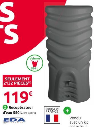 Mr Bricolage Eda récupérateur d’eau 550 l offre