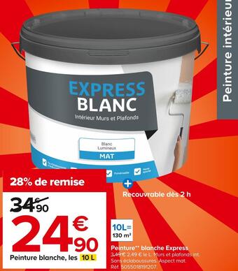 Castorama Peinture** blanche express offre