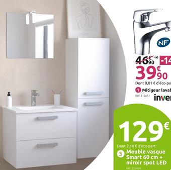 Mr Bricolage Meuble vasque smart + miroir spot led offre