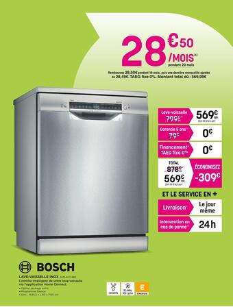 Pulsat Bosch lave-vaisselle inox offre
