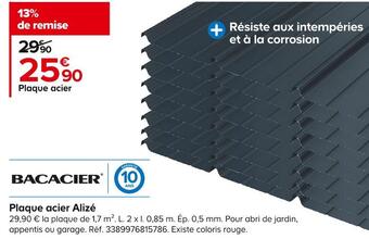 Castorama Bacacier plaque acier alizé offre