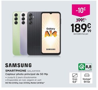 Pulsat Samsung smartphone galaxya14 offre