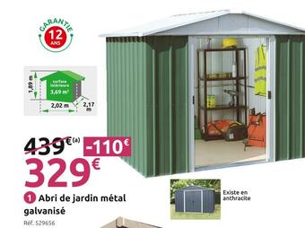 Mr Bricolage Abri de jardin métal galvanisé offre