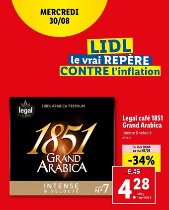 Lidl Legal café 1851 Grand Arabica offre