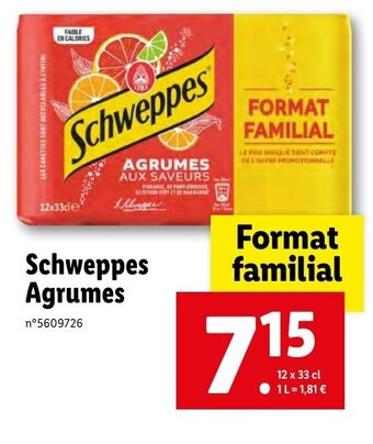 Lidl Schweppes Agrumes offre