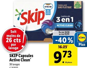 Lidl SKIP Capsules Active Clean* offre