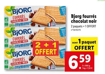 Lidl Bjorg fourrés chocolat noir offre