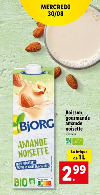 Lidl Boisson gourmande amande noisette offre