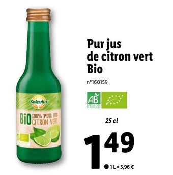 Lidl Pur jus de citron vert offre