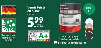 Lidl Vernis teinté ou blanc offre